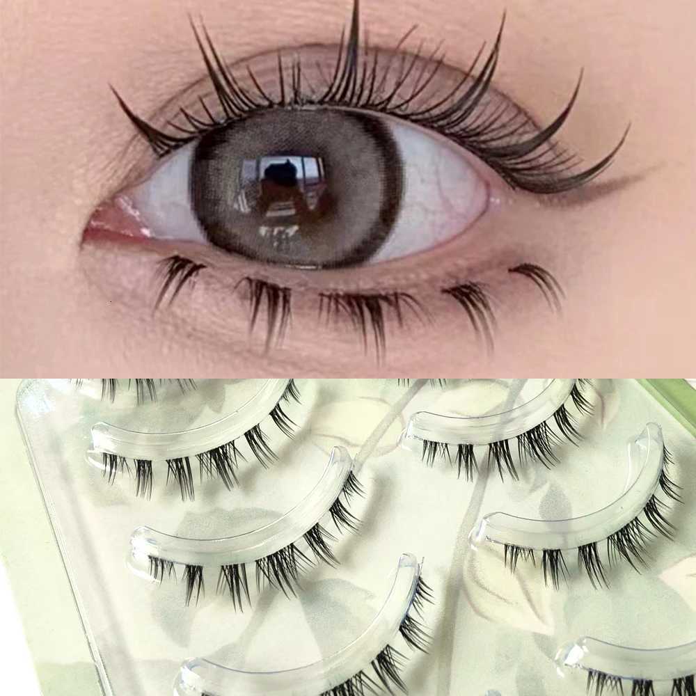 5 Pairs Thick Lower Eyelashes Clear Band Under Eye Lashes Soft Lower Eyelash Handmade Manga Bottom Lashes Makeup Tools Z250730