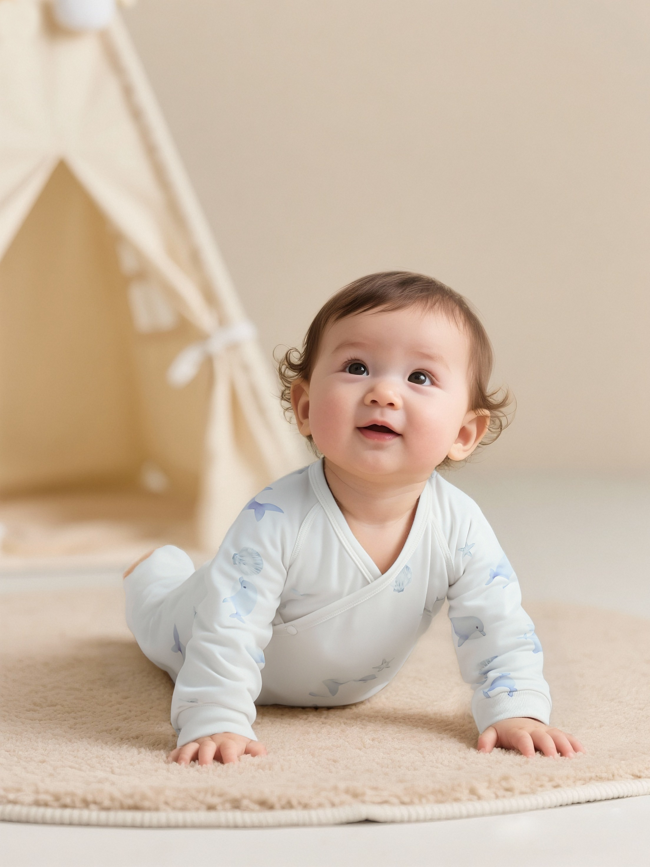 Baby Clothes Pure Cotton A-Type Autumn And Winter Baby Jumpsuit Baby Long-Sleeved Home Clothes Newborn Jumpsuit Crawling Clothes