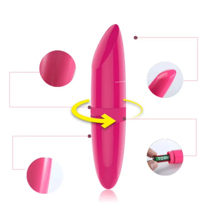 Waterproof Electric Bullet Vibrator Massager Battery Sex Toy for Women Lipstick Shape Vibrator MS-1707