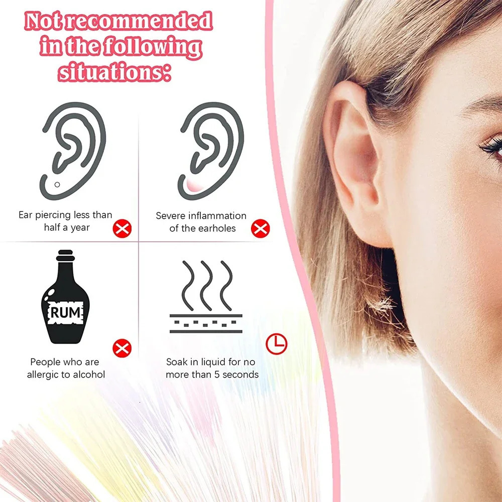 60cs Pierced Ear Cleaning Disposable Piercing Hole Cleaner Line Floss Dirt -Blocking Ear Line Makeup Aftercare Tools 250726