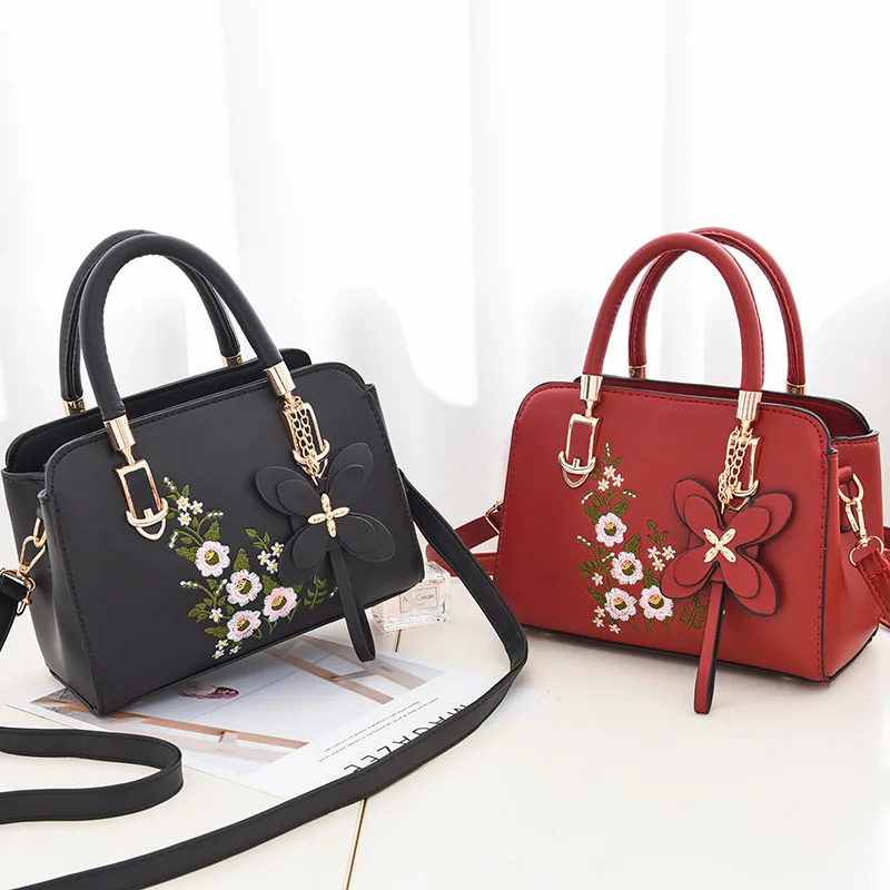 Fashion Women Embroidery Solid Color Shopper Large Capacity Handbag Ladies n Shoulder Crossbody Bag 250725