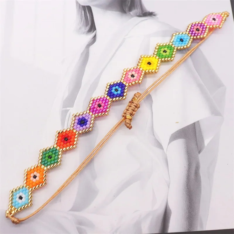 ALIYA Fashion Miyuki Rainbow Bracelet Multicolor Pattern Jewelry Bohemian Pulseras mujer Moda Handmade Jewellery Gift 250730