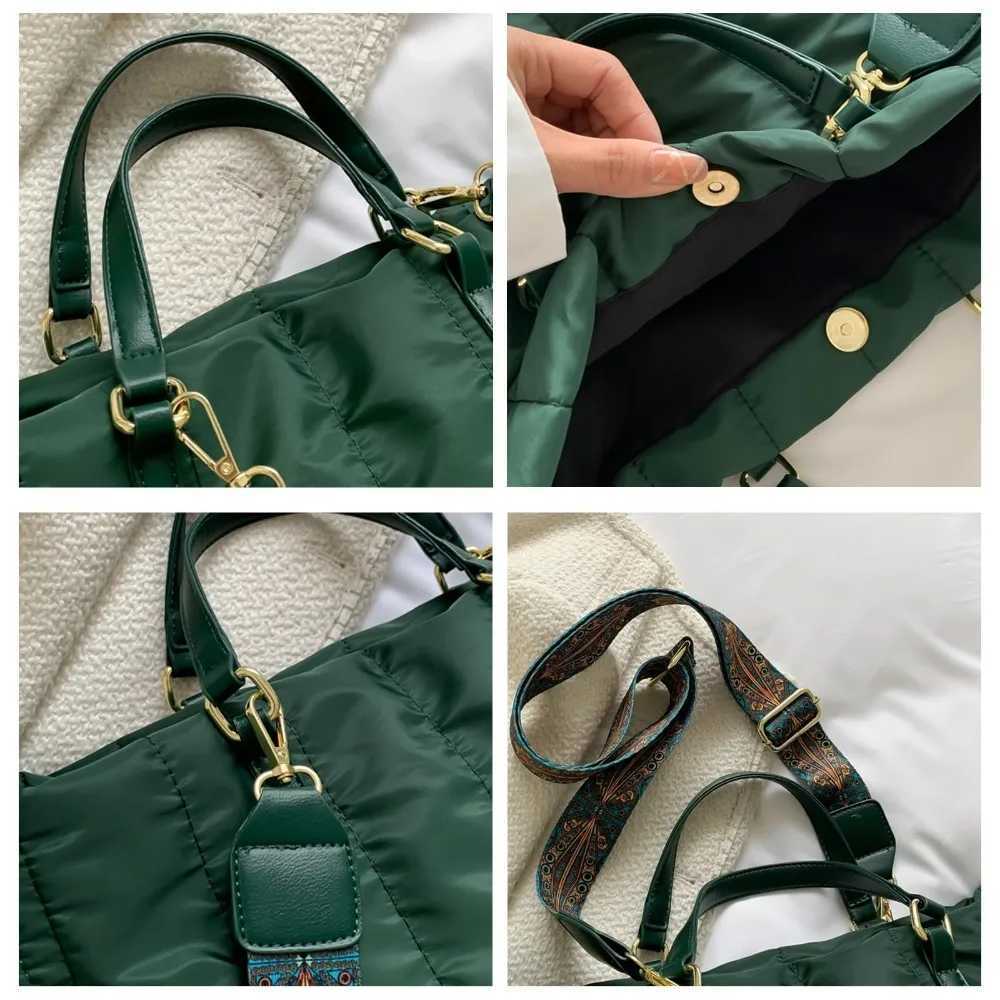 Handheld Tote Bag Large Quilted Puffer Crossbody Bags Portable Versatile Totes Simple Notebook Sack Large Capacity Shoulder Bags Y250730