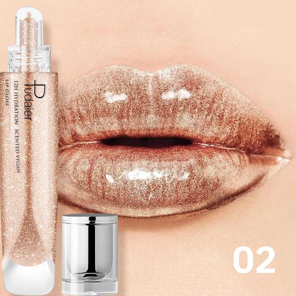 Pudaier Mirror Liquid Lacquer Lip Gloss Pearlescent Lip Glaze Moisturizing Lip Plumping Makeup G250728