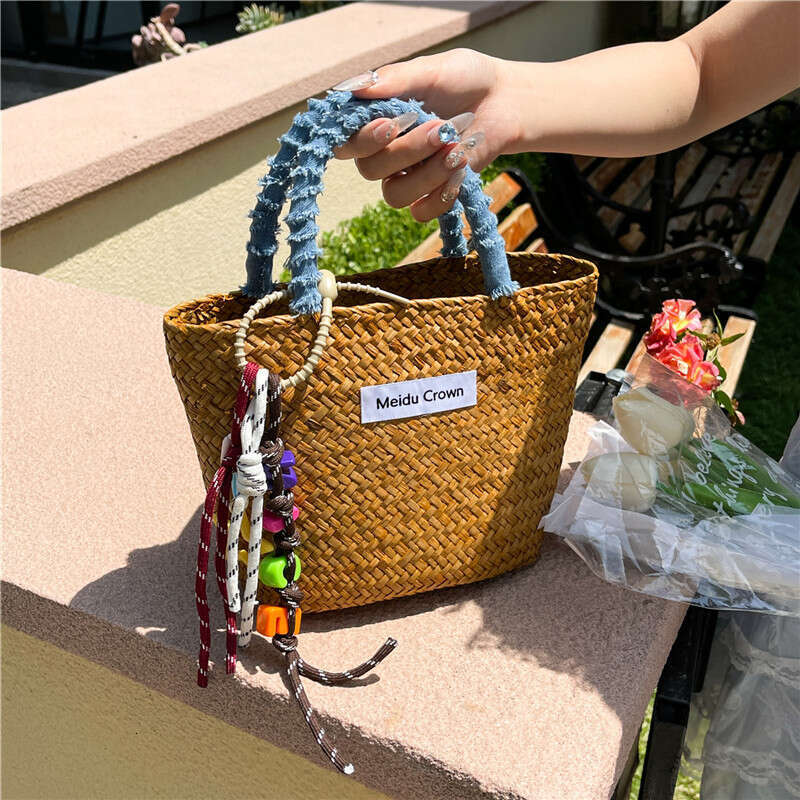 Summer New Niche Design Woven Beach Travel Handbag Korean Fashion Versatile Bag for Women