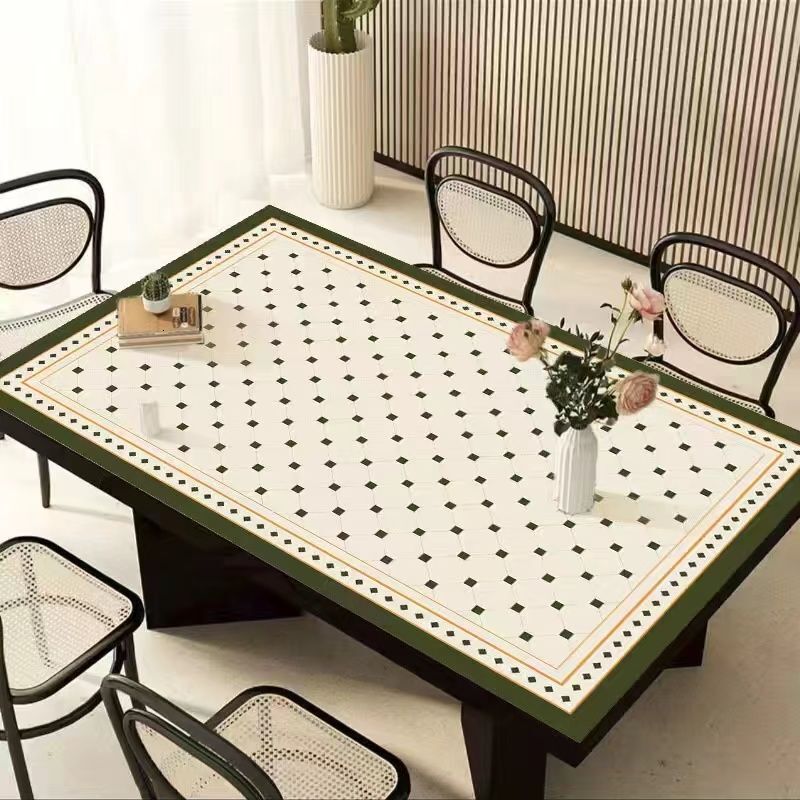Tablecloth Waterproof Oilproof Wash-Free Light Luxury High-End Feel Desktop Protector Coffee Dining Table Mat
