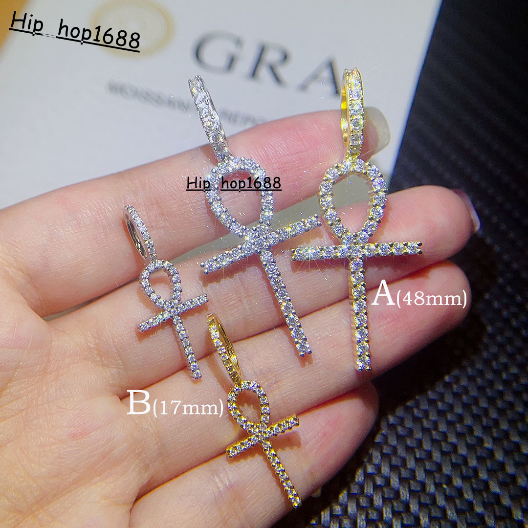 Big Size Hip Hop Cross Pendant with GRA Sterling Silver 925 Jewelry Iced Out VVS Moissanite Diamond Pendant