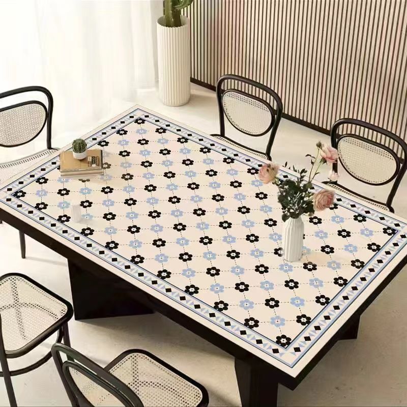 Tablecloth Waterproof Oilproof Wash-Free Light Luxury High-End Feel Desktop Protector Coffee Dining Table Mat