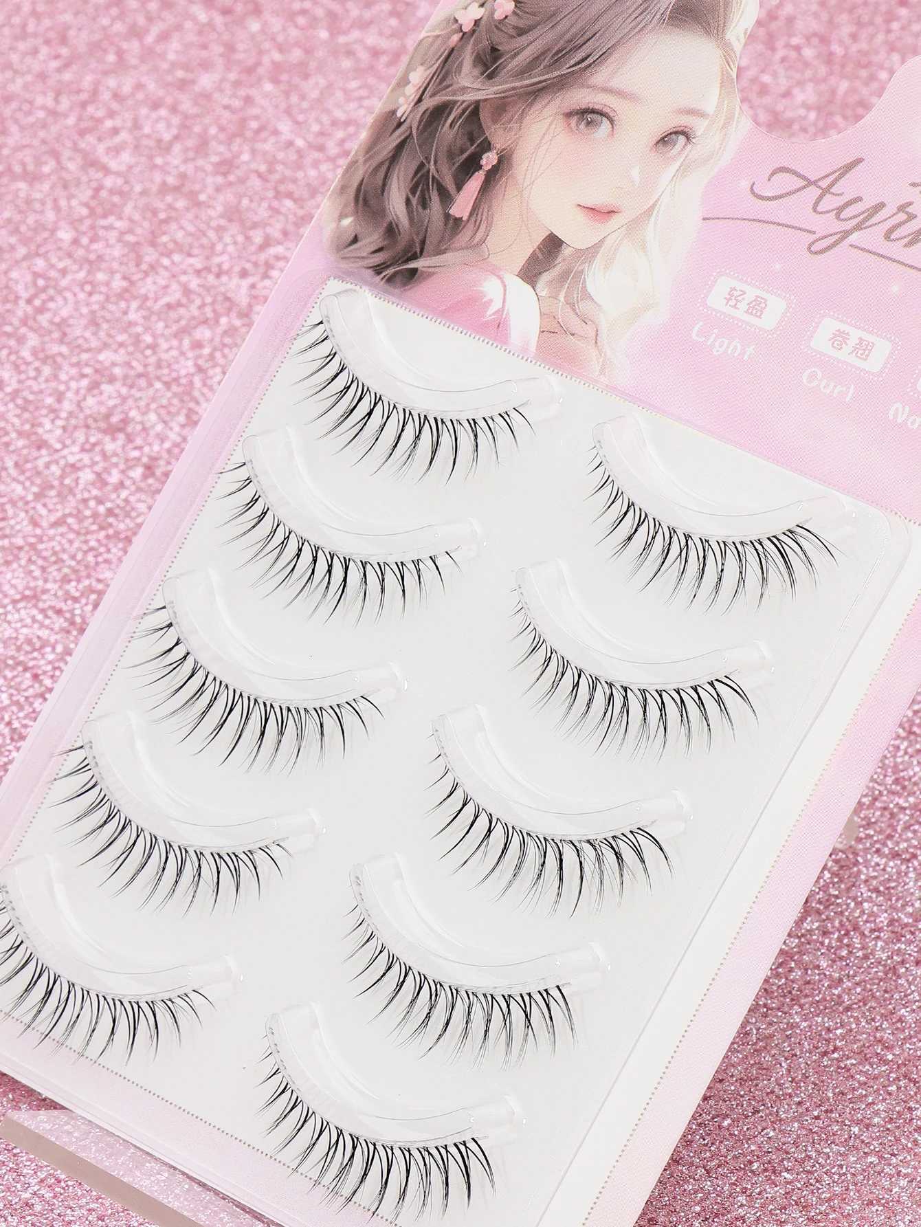 5 Pairs Natural Lashes Faux Mink Eyelashes Winged End Eye Elongated Eyelashes Natural Long Full False Lashes Makeup Z250731