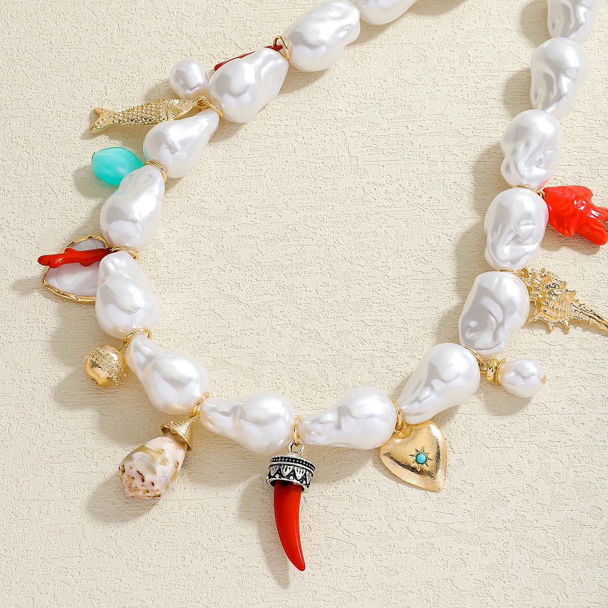 ZAA Shell Coral Heart Pendant Necklace For Women Pearl Ocean Animal Charm Chokers Jewelry Accessories Summer Beach 250716