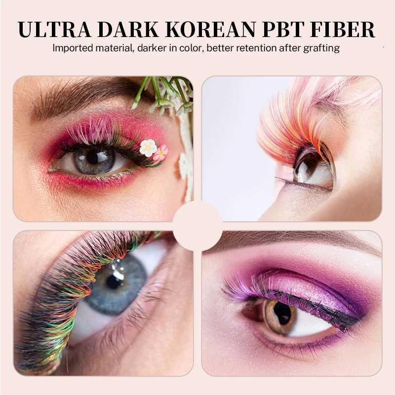 6D Premade Color Eyelashes Promade Colored Premade Fans Lash Extensions Pre Made Bouquet Eyelash Extension Blue Light Dark Brown Z250730