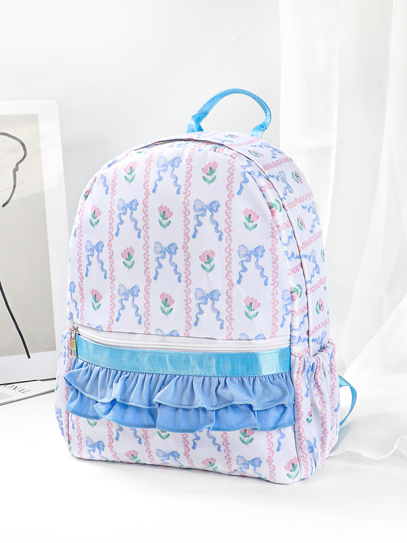 Summer new women's bag new women's backpack Chinese ethnic style printed large capacity folded student backpack designer bag