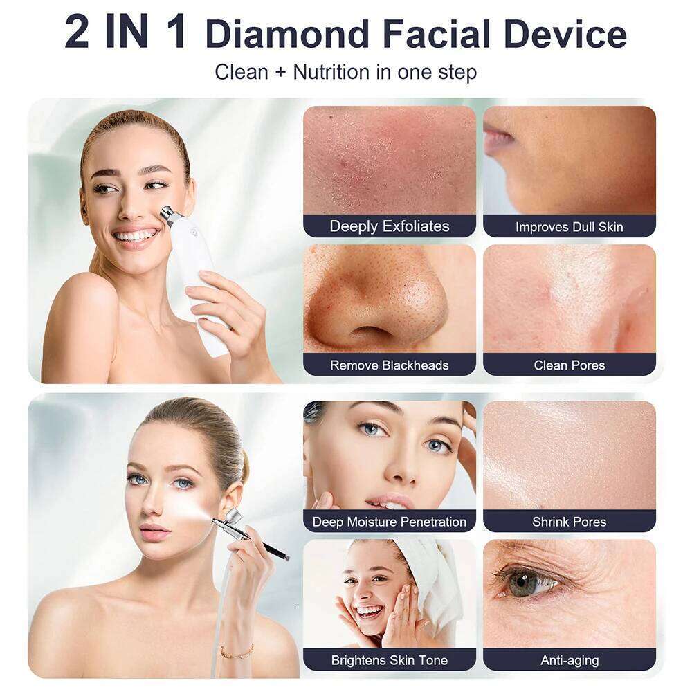 Portable Dia Microdermabrasion Facial Peeling hine Hydrating Airbrush Exfoliation Deep Cleaning Vacuum Blackhead Remover