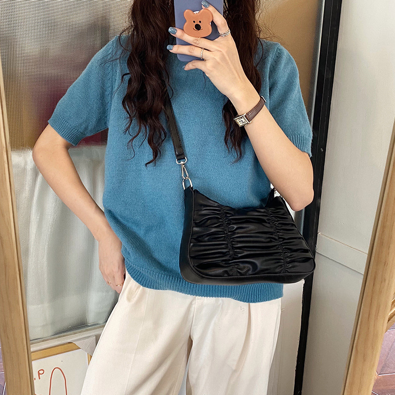 Designer Bag Vintage Wrinkled Baguette Underarm Bag For Women 2025 Spring Summer New Luxury Bag Ins Versatile Niche Textured Single Shoulder Crossbody