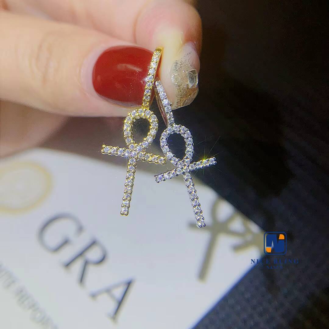 Big Size Hip Hop Cross Pendant with GRA Sterling Silver 925 Jewelry Iced Out VVS Moissanite Diamond Pendant