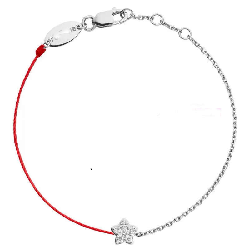 French Paris Little Red Rope Valentine's Day Girlfriend Zodiac Year Handmade Woven Lucky Five-Pointed Star Bracelet New