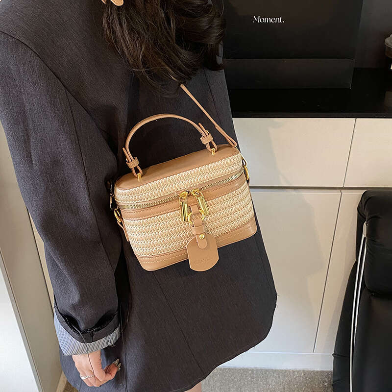 Color-Block Small Square Ins Trend Patchwork Bags Box Design Sense Handbag Women's Shoulder Crossbody Bag