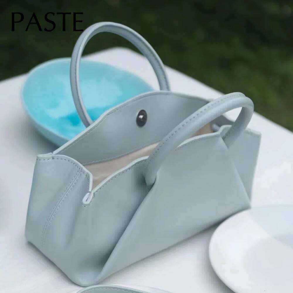 New Classic Cloud Round Handle Tote Sier Blue Color High-End Chic Designer Women Shoulder Cowhide Leather Hand Bag