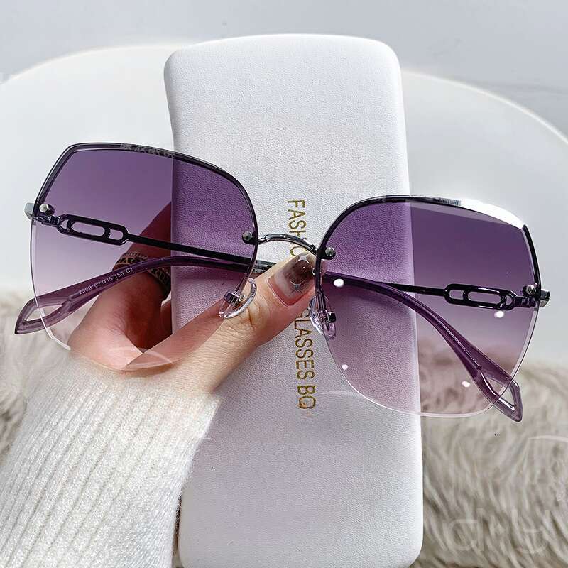 DHcollections Frameless Gradient Sunglasses - UV380 Protection, Metal Rim, Fashionable for Women (5 Trendy Colors)