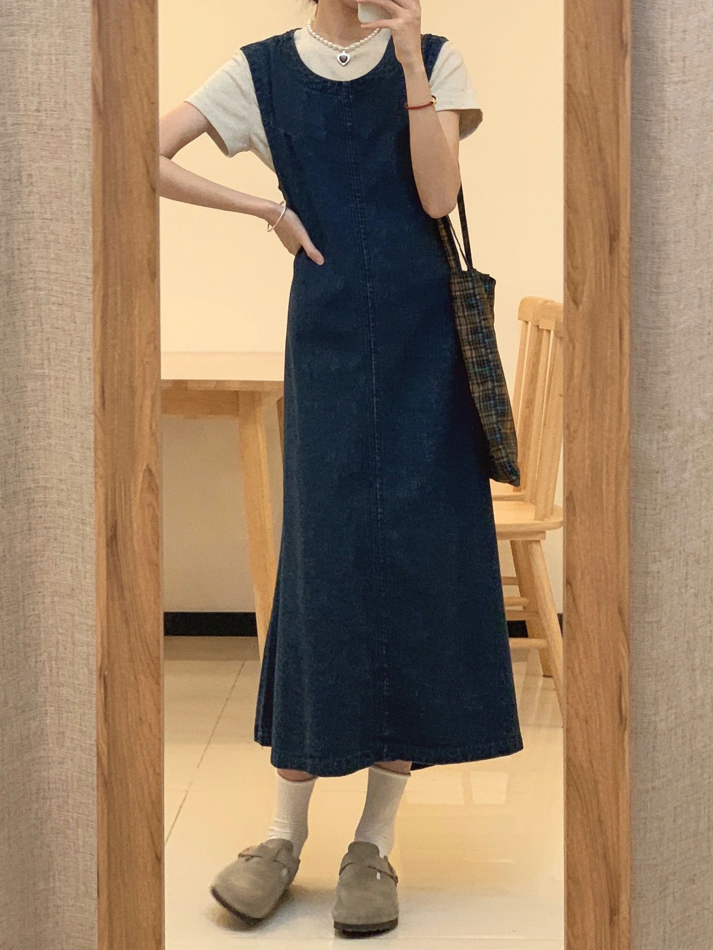 BGL5195 denim overalls skirt women 2023 summer new style small fragrance salty mature dress