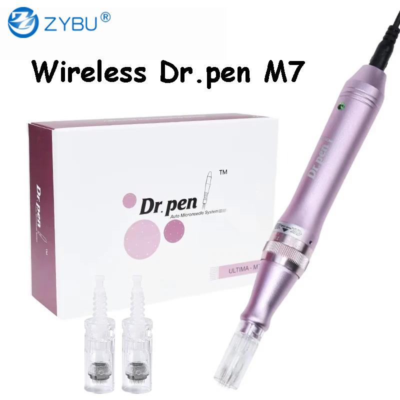 DrPen M7 Original Rechargeable Derma Pen for Skin Micro Needling Treatment - Includes Two 12Pins Replacement Cartridges Needles