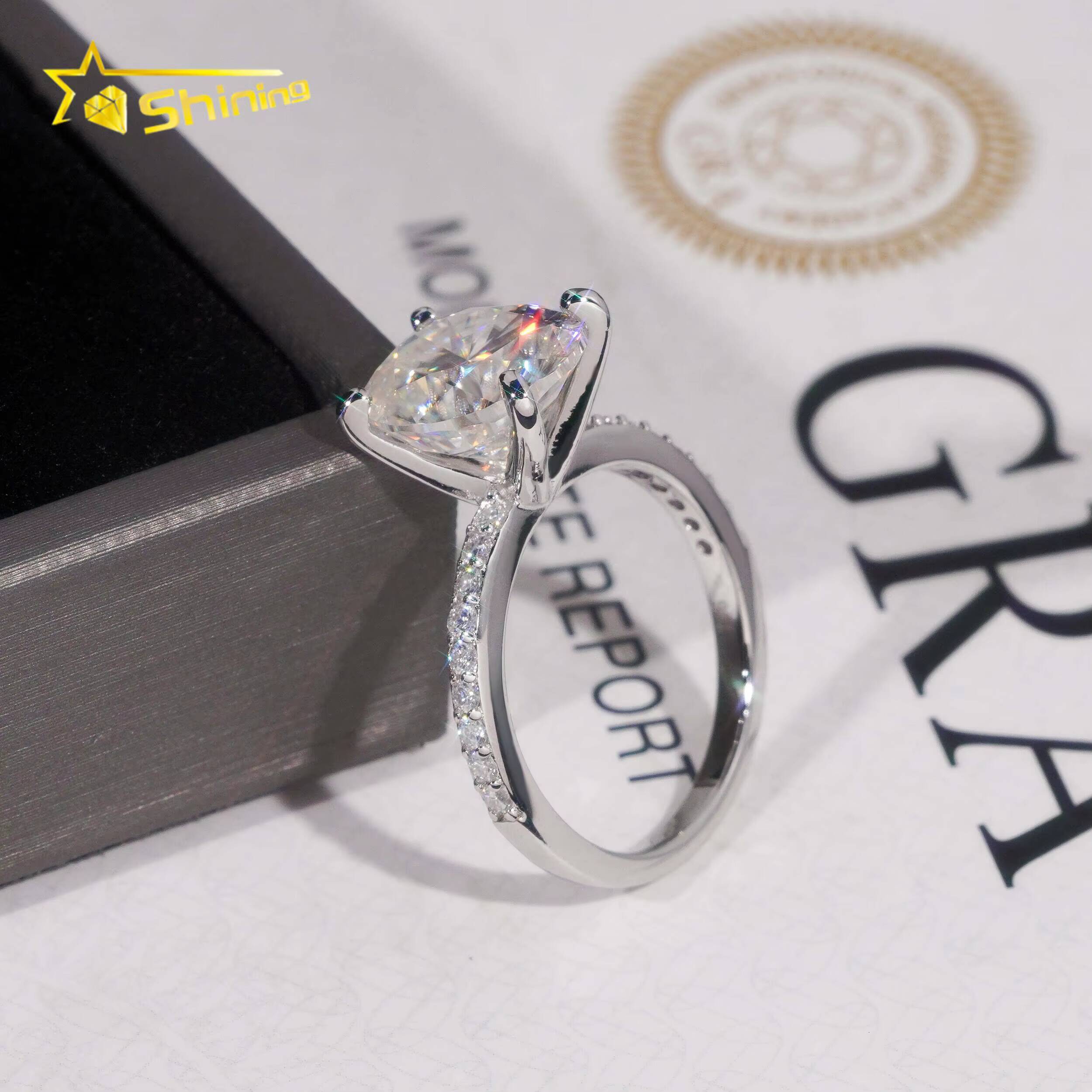 Fine Jewelry 925 Silver Ring Classic D Color VVS Oval Cut Moissanite Ring GRA Certificate Custom Engagement Ring for Women