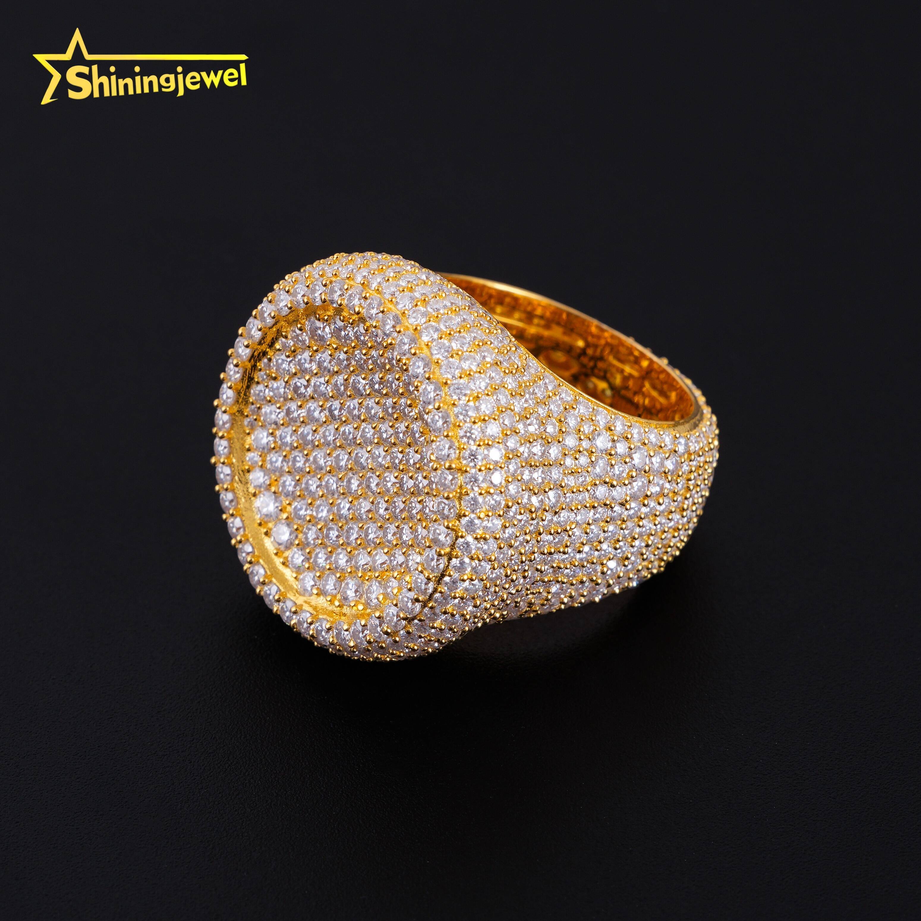 Ready to Ship New Design Mens Jewelry Vvs Diamond 925 Silver Iced Out Moissanite Hip Hop Ring