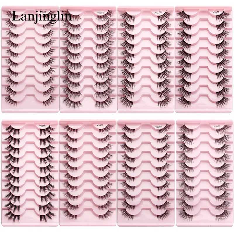 3/5/10 Pairs New Faux Mink Lashes Natural False Eyelashes Wispy Fluffy Eyelash Extensions Makeup Half Lashes Tool Z250730