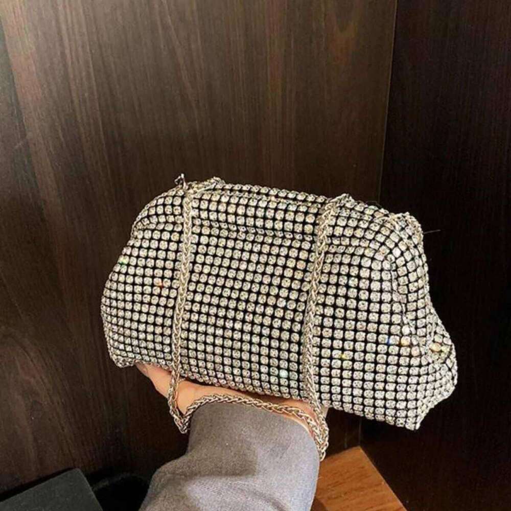 Shining Clip Design Fashin Crossbody Chain Inlaid Full Dia Banquet 2025 New Single Shoulder Underarm Bag