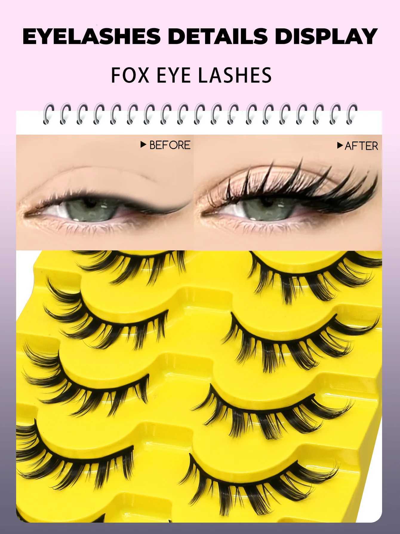 Groinneya Natural Manga False Eyelashes Cat Eye Lashes 3d Dramatic Soft Mink Lashe Extension Fake Lashes Makeup Tool Z250730