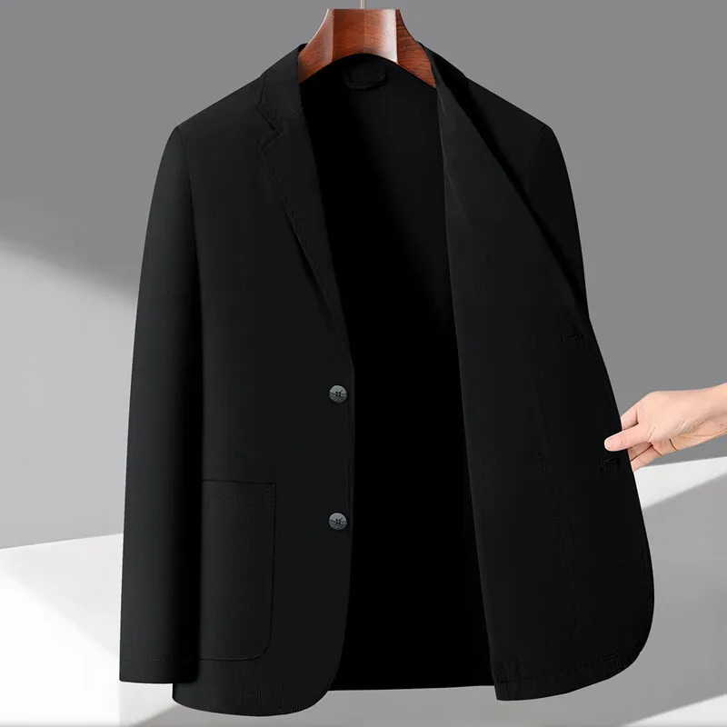 Spring Summer Casual Sunscreen Blazers Men Lightweight Solid Fashion Suit Coat Thin Male Business Single Breasted Blazer Outwear 250724