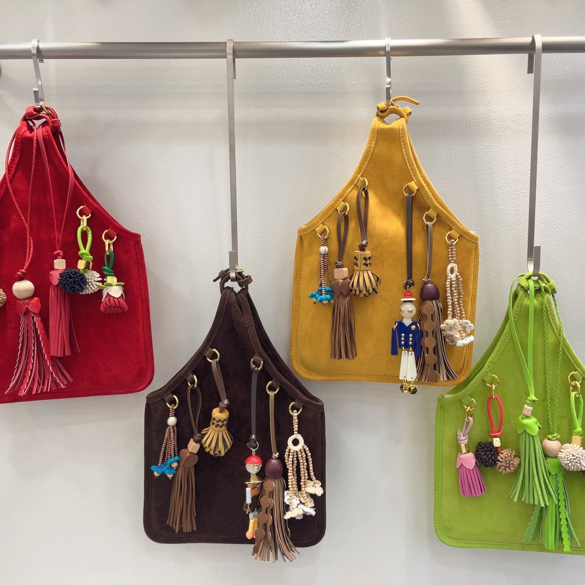 New womens bag suede suede crossbody bag genuine leather handbag for women doll pendant handbag tassel shoulder bag