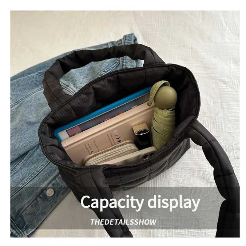 1 Pc Minimalist Quilted Puffy Tote Bag Large Capacity Crossbody Bag Trendy Padded Shoulder Bag For Women For Daily Use Y250730