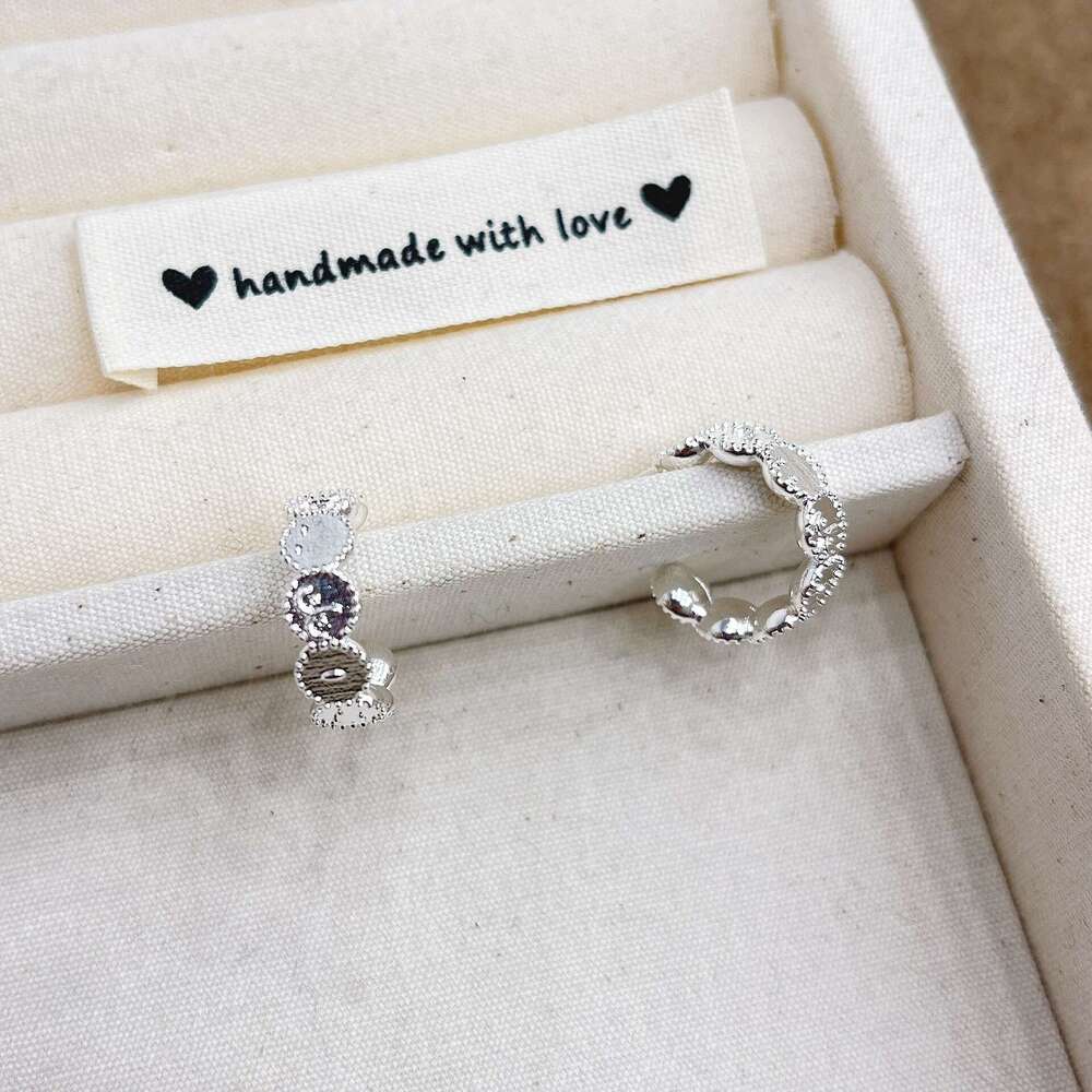 Star Style Eight Half Round Ball Inconsistent Hoop Zirconia Earrings 2025 Spring New Model 1fb