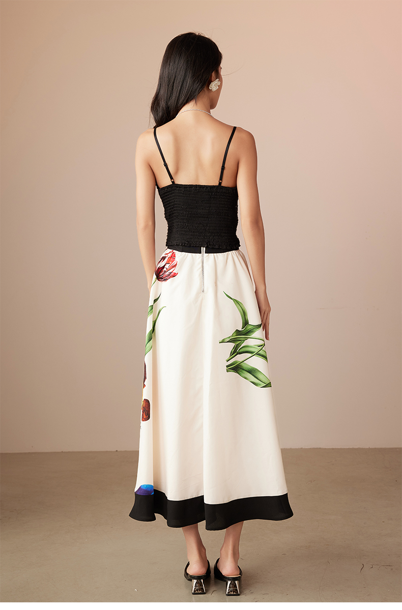 Women's Floral Print Midi Maxi Skirts 2025 Summer Casual A Line High Waist Pleated Flowy Long Skirt 6111683