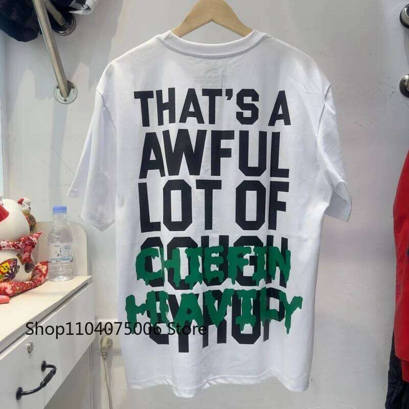 That's A Awful Lot of Cough Syrup Print Men's T-Shirt Comfortable Summer Casual Short Sleeve Top Cartoon Streetwear