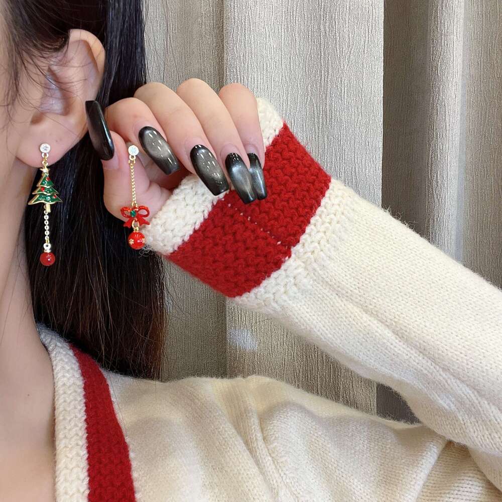 Elderly Long Tassel Studs Girl Niche Design Sense High-end Unique Autumn Winter Earrings Jewelry c8c