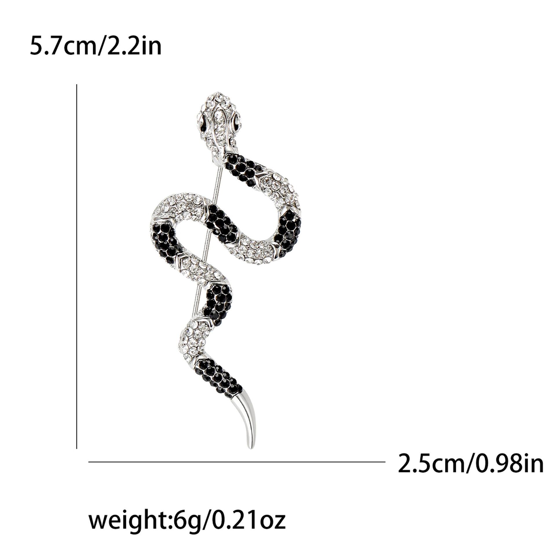 Silver Tone Rhinestone - Encrusted Snake Brooch Elegant Party Jewelry And Gift For Her High Quality And Stylish Jewelry