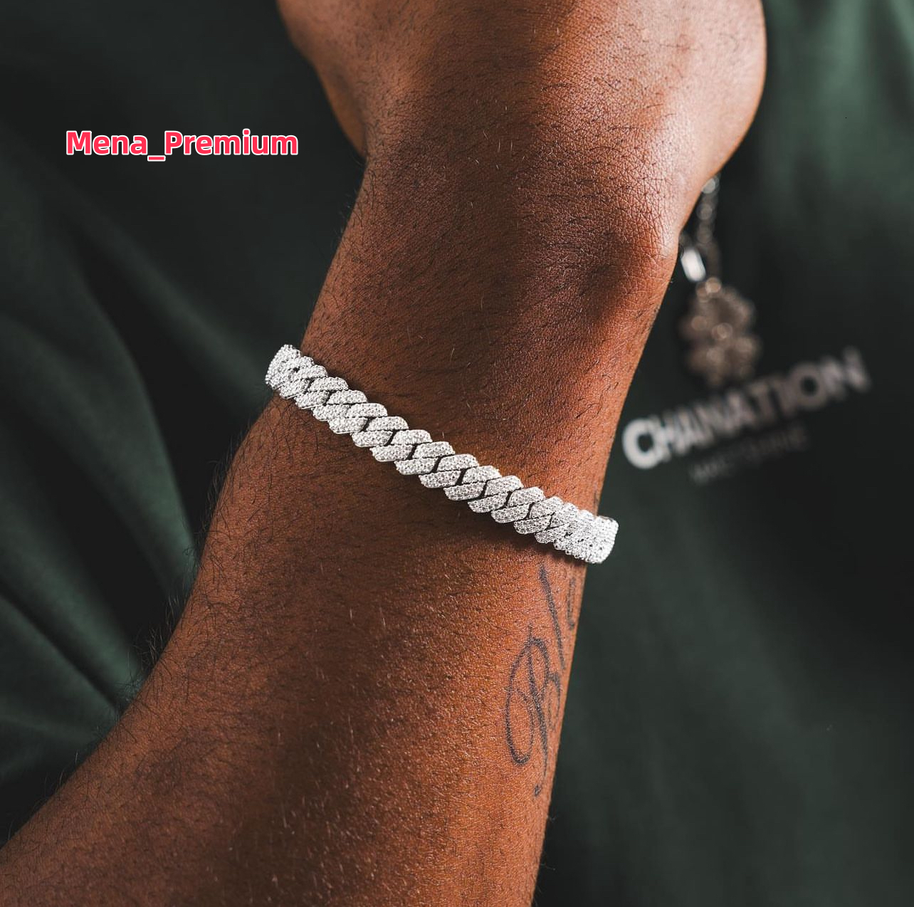 RTS Hot Sale Moissanite Bracelet 2rows 8mm-20mm Wide Hip Hop Bracelet S925 Silver VVS Moissanite Diamond Cuban Bracelet for Men