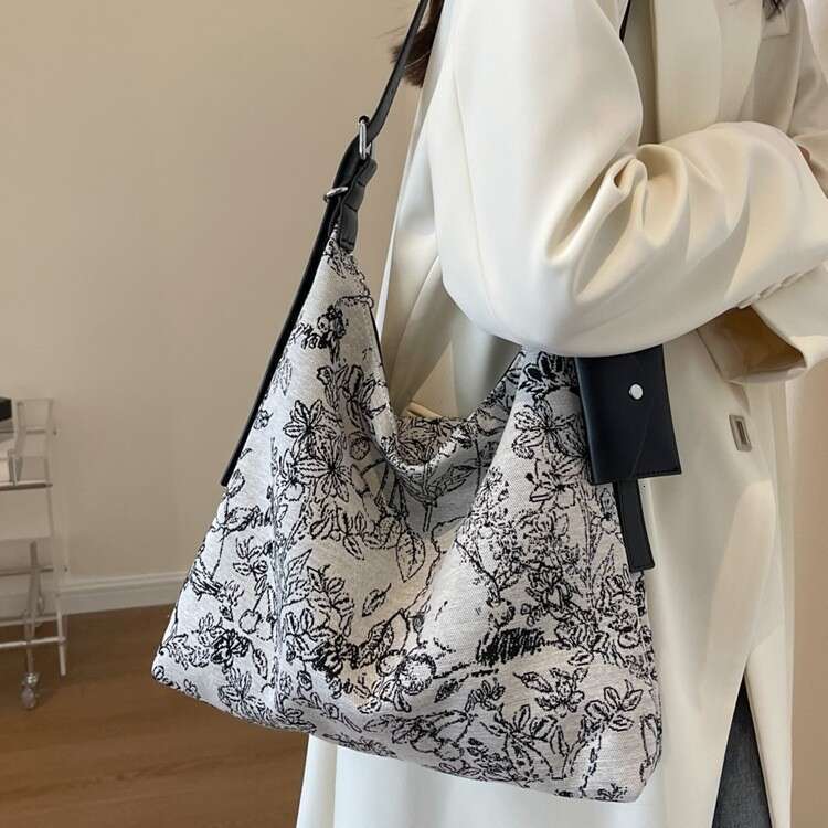 Summer Large Capacity Commuting High-End Tote for Women 2024 New Chinese Style Canvas Shoulder Crossbody Bag