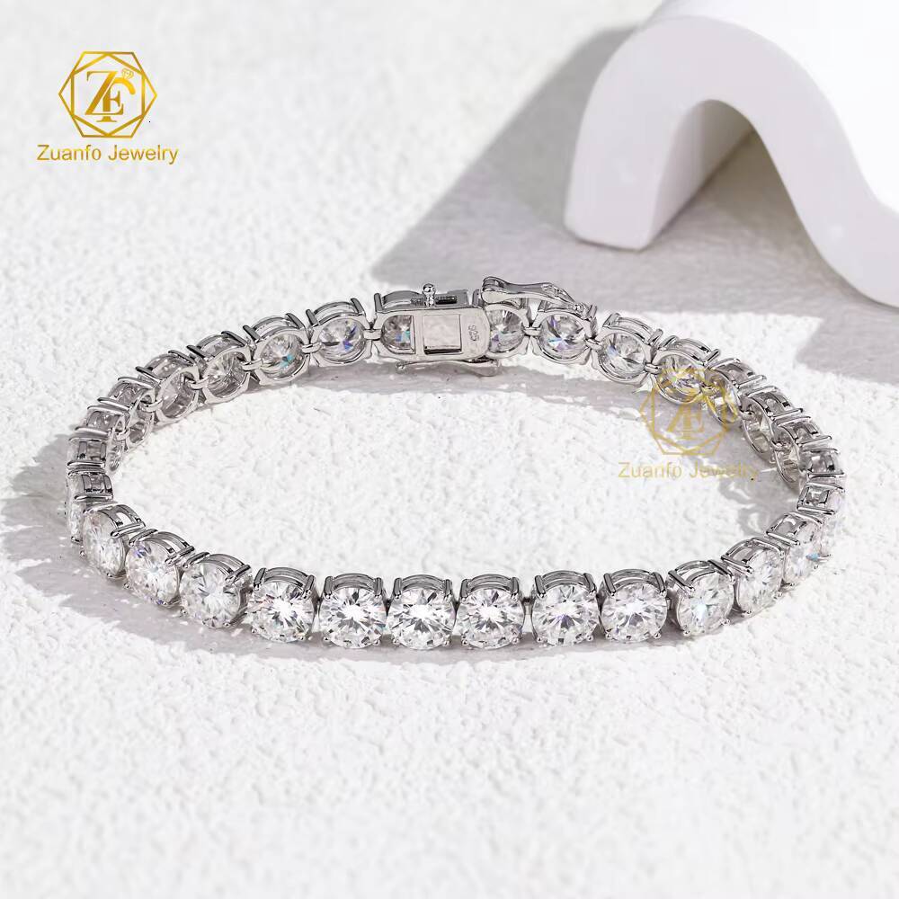 Cheapest White GRA Moissanite Tennis Chain Bracelet Ice Out Solid Gold Bracelet Hiphop Men Moissanite Bracelet