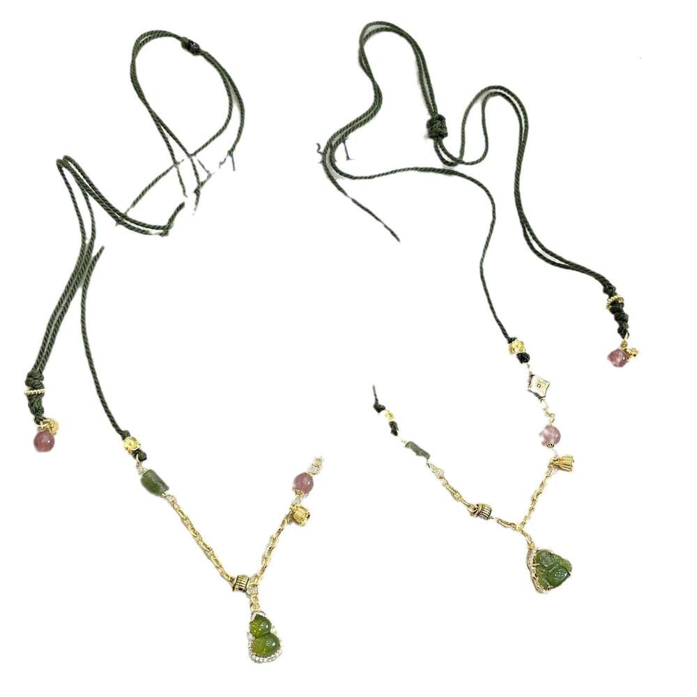 Chinese Style Small Gourd Necklace for Women 2024 New Light Niche High-end Braided Rope Collarbone Chain Accessory dc8