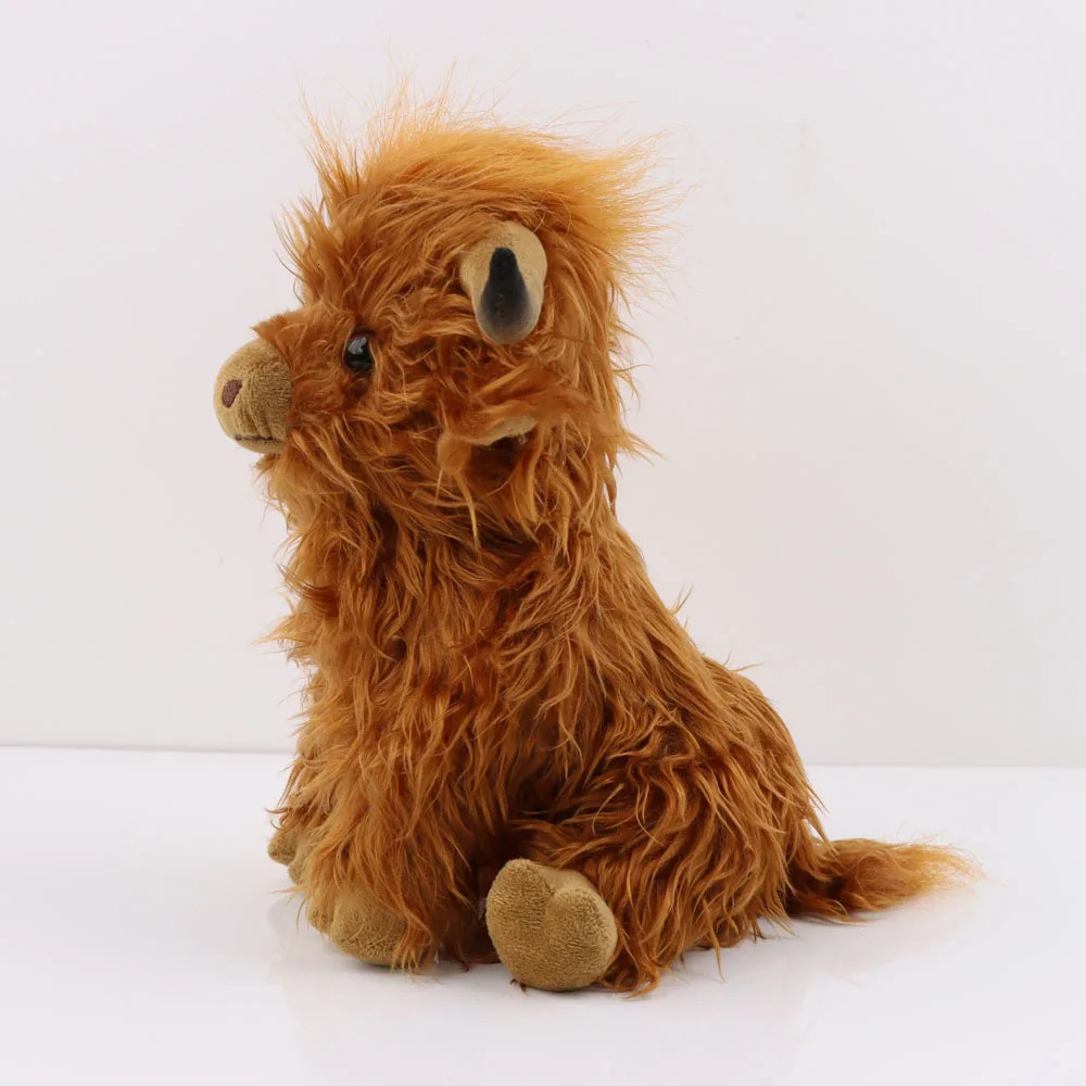 Highland Cow Plush Toy - Adorable Realistic Stuffed Animal with Long Fluffy Hair Soft Cuddly Gift for Kids Children Collecto 250729