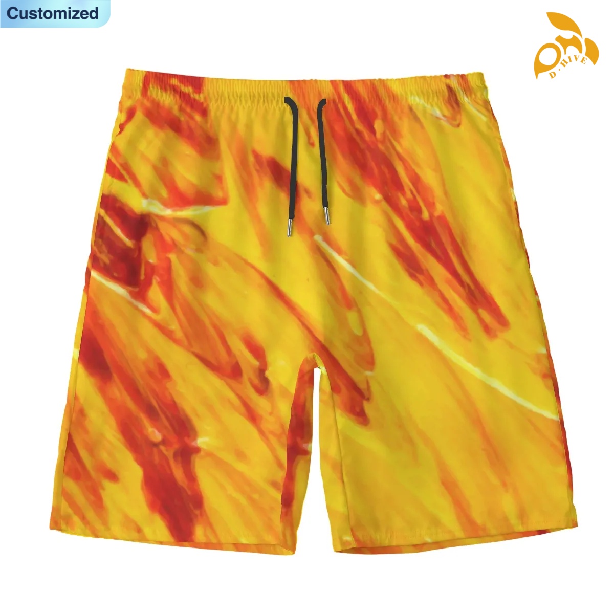 free shipping designer of customized Full-body printed men's beach shorts with lining with exquisite patterns from US