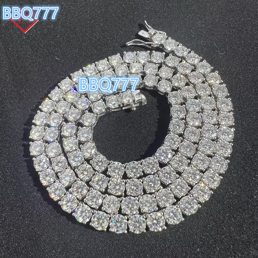 Hip Hop Jewelry Tennis Chain 6.5mm Necklace 925 Silver VVS Iced Out Moissanite Tennis Chain