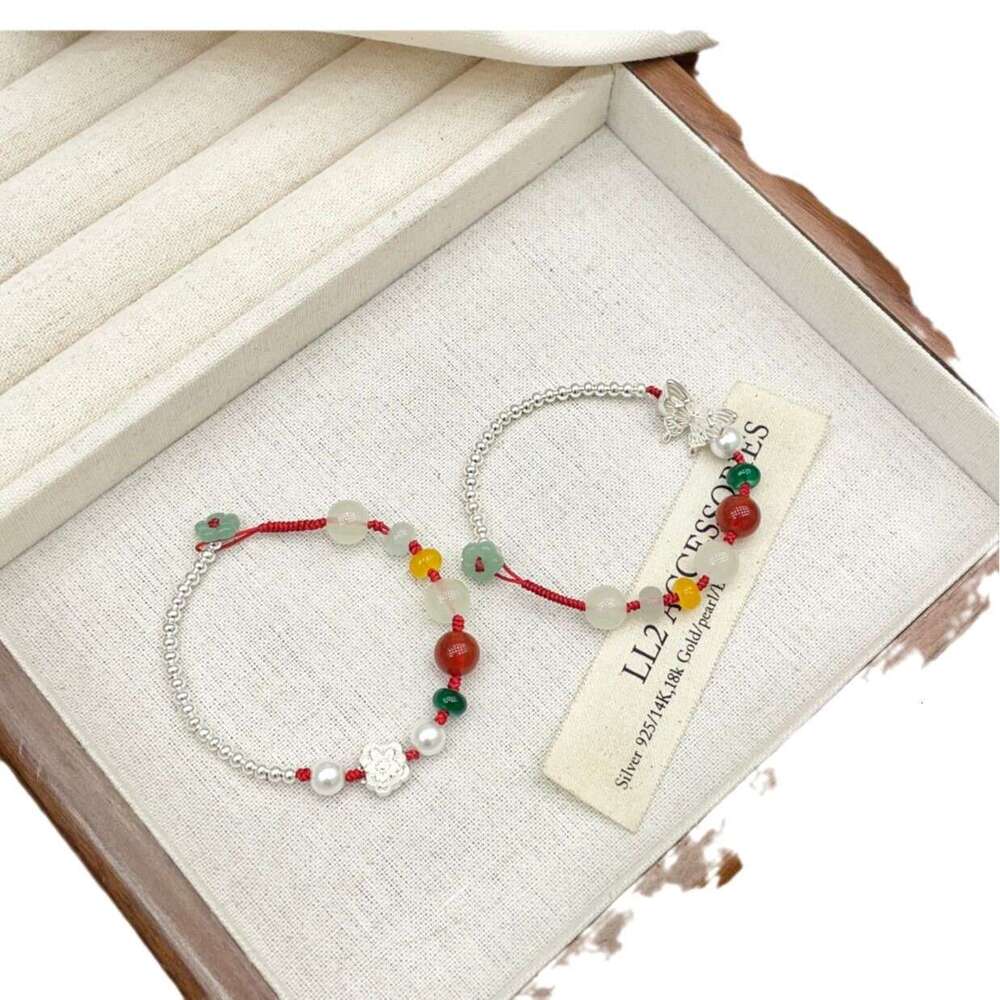 Duobao Small Lotus Fragment Sier for Women New Niche Simple Artistic High-Value Woven Bracelet e14
