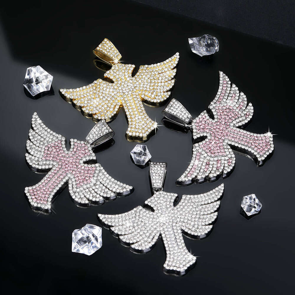 Full Dia Multi-color Angel Wings fashion Creative Alloy Necklace Pendant