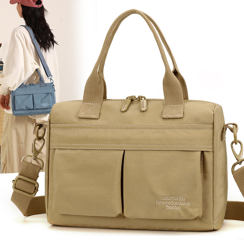 Colorful Fox2025 New Nylon Water-Resistant Handheld Briefcase Single Shoulder Crossbody Women Multi-Compartment Tote Bag ddmymoon