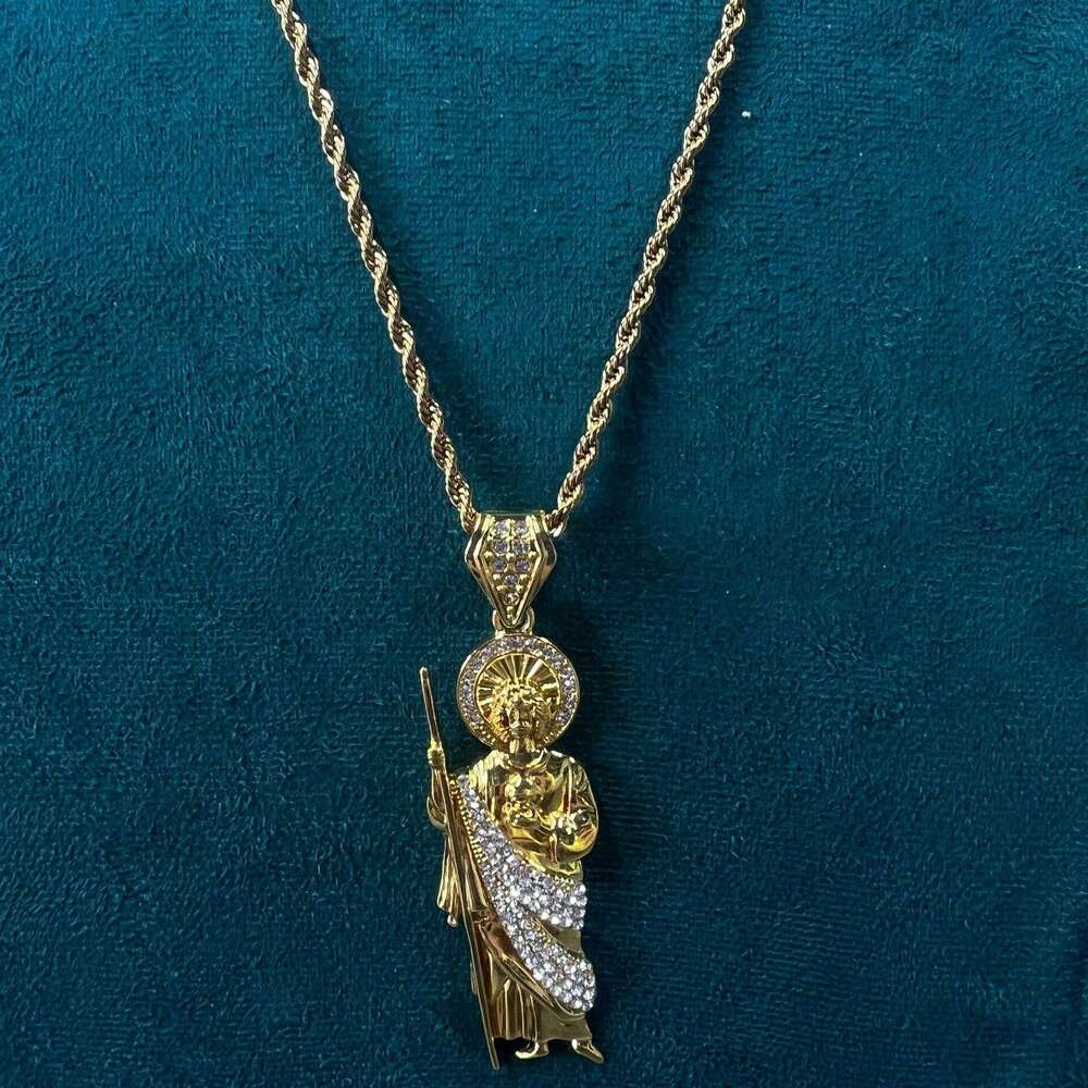 Alloy Inlaid Dia God Jesus Pendant Fashion Creative Braided Chain
