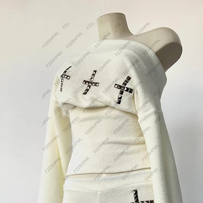 Women Off the Shoulder Knitted Sweater Top Cozy Lazy Long Sleeve Pullovers Cottage Y2k Aesthetic Bowknot Pattern Jumpers T-shirt 250723